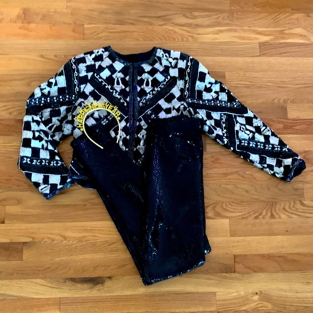 EUC Vintage Sequined Chess Jacket